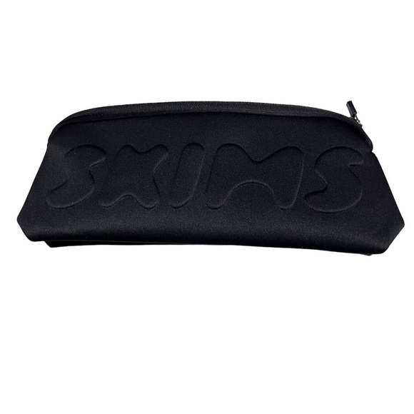 SKIMS Handbags - Skims Neoprene Waterproof Zip Pouch Bag Black Travel Toiletry Make Up Toiletry